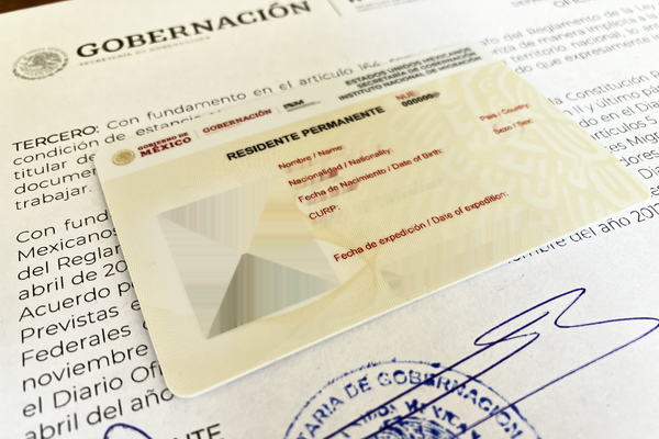 An example Mexico residency card